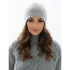 Szara czapka beanie damska z dzianiny - Peterson