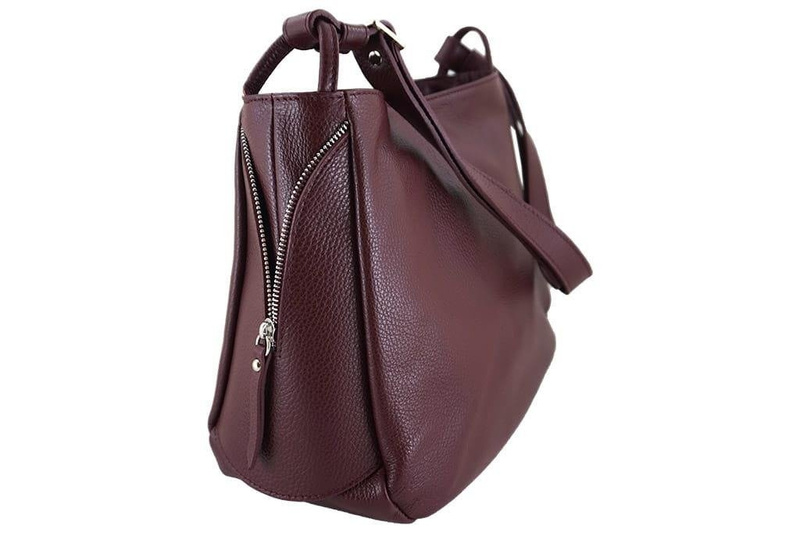 Torebka skórzana worek damska - Czarna