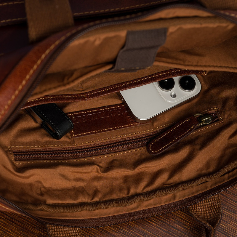 Torba męska skórzana na laptopa ramię komputer duża brązowa Beltimore N04