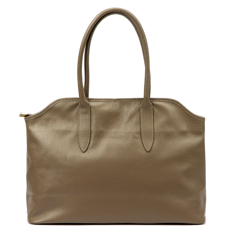 Vera Pelle damska torebka na ramię skóra naturalna zamszowa z kieszeniami