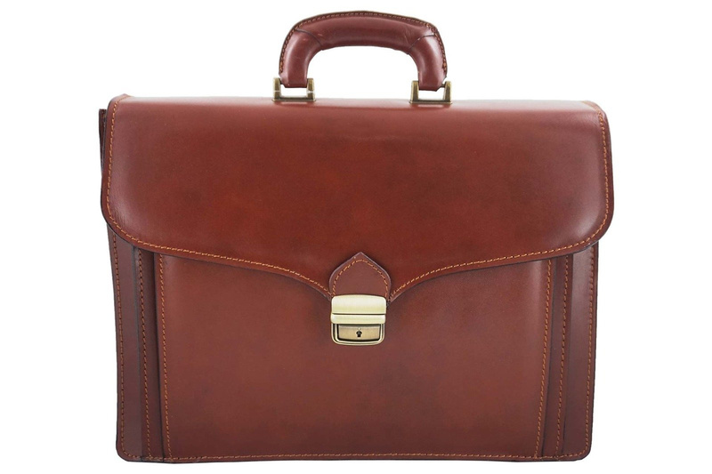 Teczka męska ze skóry naturalnej - Brązowa