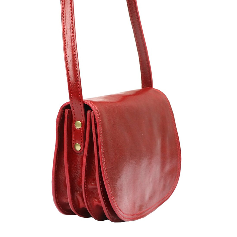 Florence Skórzana damska listonoszka przez ramię dwie komory kieszenie