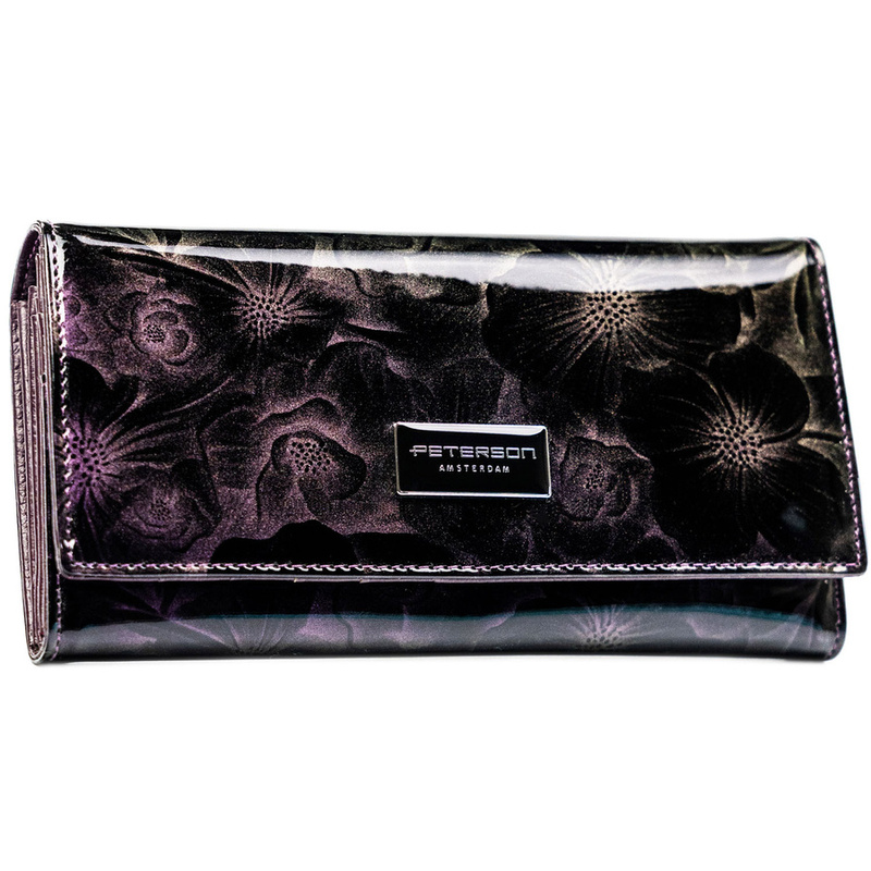 skóra naturalna + Damski portfel ze skóry ekologicznej Peterson PTN PS122-FDS