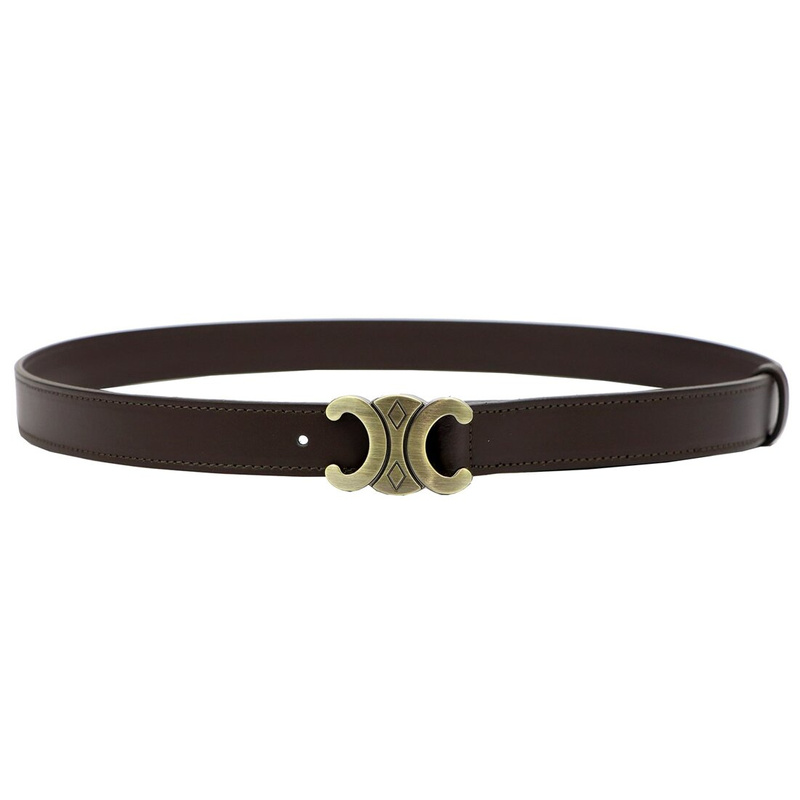 Gregorio Damski pasek do spodni skóra naturalna ze stylową klamrą złotą