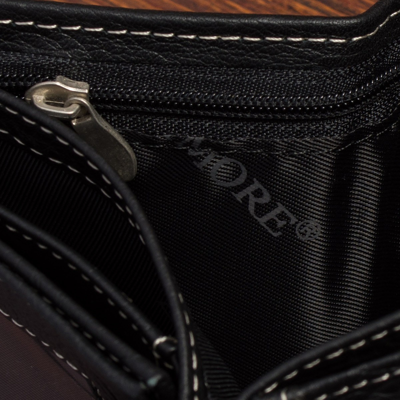 Portfel skórzany męski pionowy mały czarny Beltimore z RFiD L55