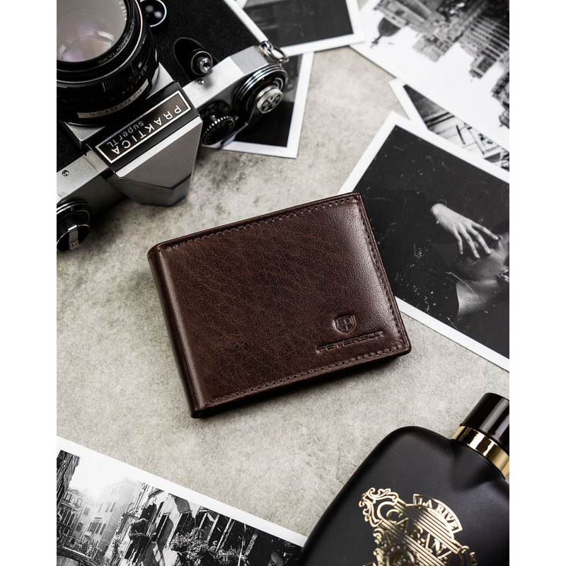 Skórzany męski portfel Peterson PTN RM-22-BUF