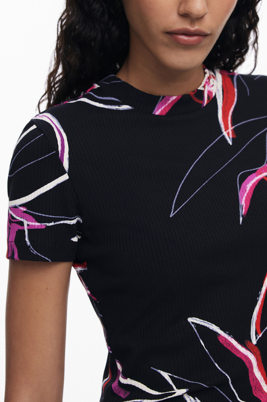 DAMSKA KOSZULKA Z KR�TKIM R�KAWEM DESIGUAL CZARNA