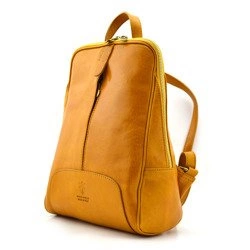 Florence Miejski Damski plecak skóra naturalna z kieszeniami na suwak