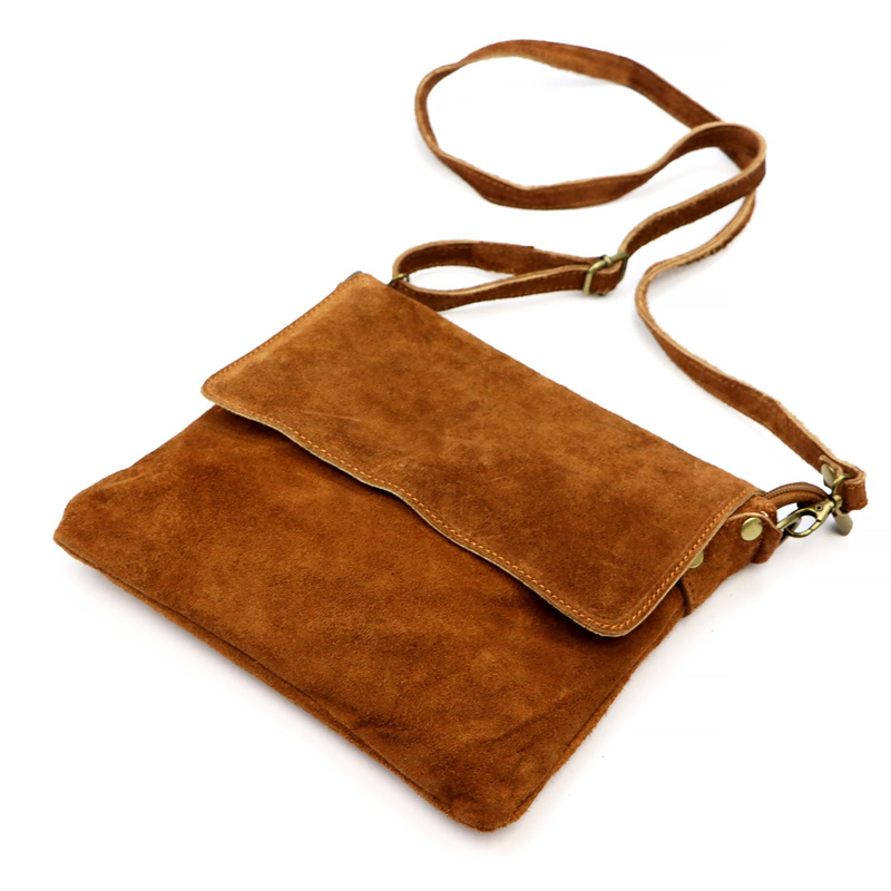 Vera Pelle damska listonoszka skóra naturalna torebka przez ramię z klapą