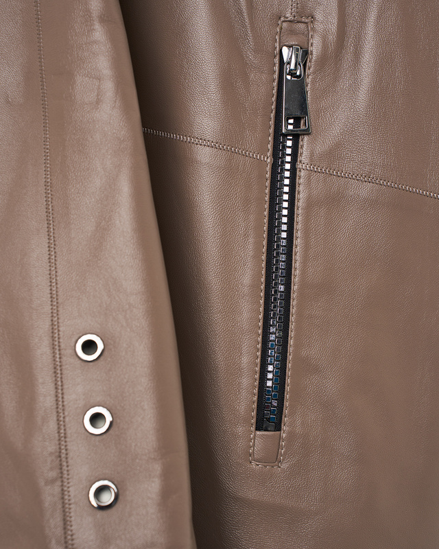 Bukowski Dwustronna damska kurtka skóra naturalna długa z kapturem