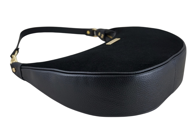 Stylowa torebka z zamszowym wykończeniem - Czarna