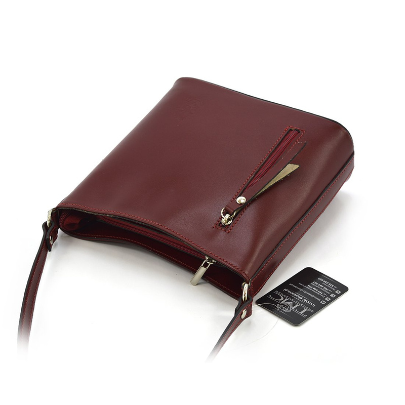 Skórzana pakowna damska listonoszka na ramię