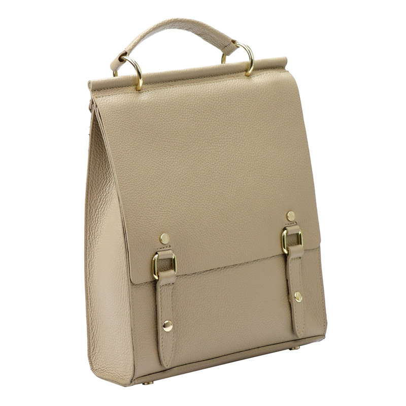 Luka plecak miejski damski skóra naturalna styl vintage z kieszeniami