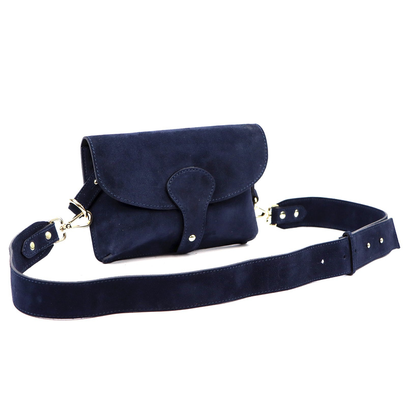 Vera Pelle damska listonoszka na ramię skóra naturalna torebka zamszowa