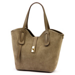 Luka Zamszowa skórzana damska shopperbag na ramię pojemna i stylowa