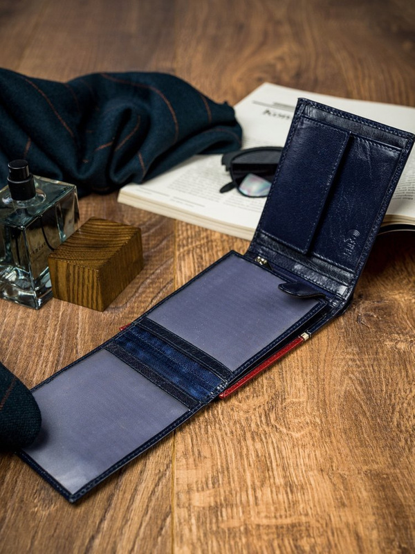 Portfel Skórzany Męski Rozbudowany Skóra Naturalna RFID Rovicky