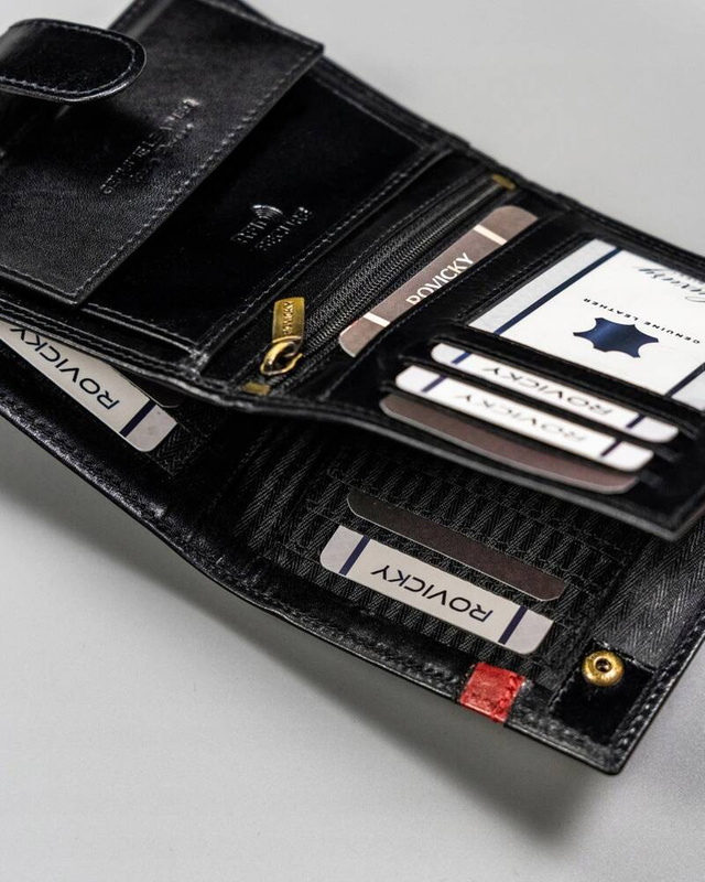 Stylowy Duży męski skórzany portfel z RFID Rovicky