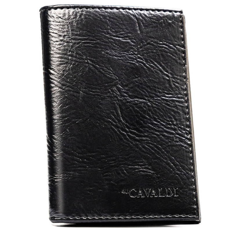 Czarne etui na karty ze skóry ekologicznej - 4U Cavaldi