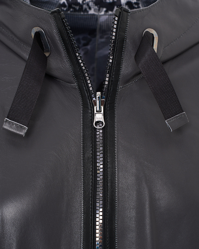 Bukowski Dwustronna damska kurtka skóra naturalna długa z kapturem