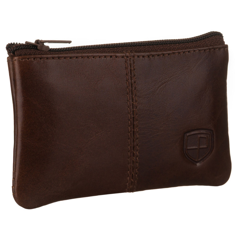 Eleganckie, skórzane etui na klucze w brązowym kolorze - Peterson