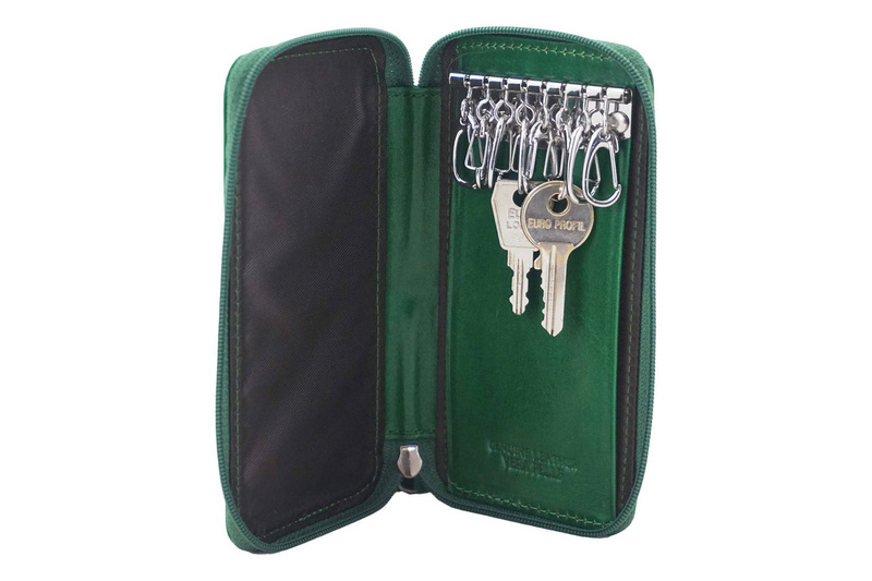 Skórzane etui na klucze - Zielone