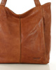 Miękka torba typu shopper skórzana na ramię - MARCO MAZZINI - brąz camel