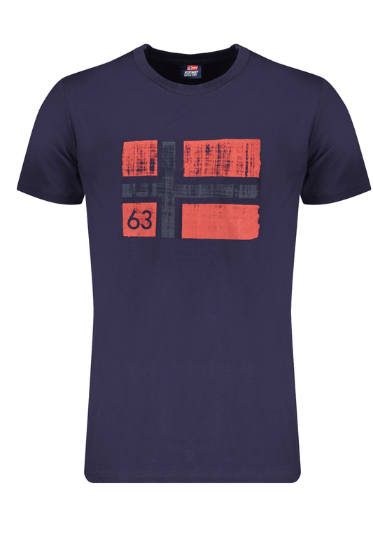 NIEBIESKI T-SHIRT MĘSKI Z KRÓTKIM RĘKAWEM Norway 1963
