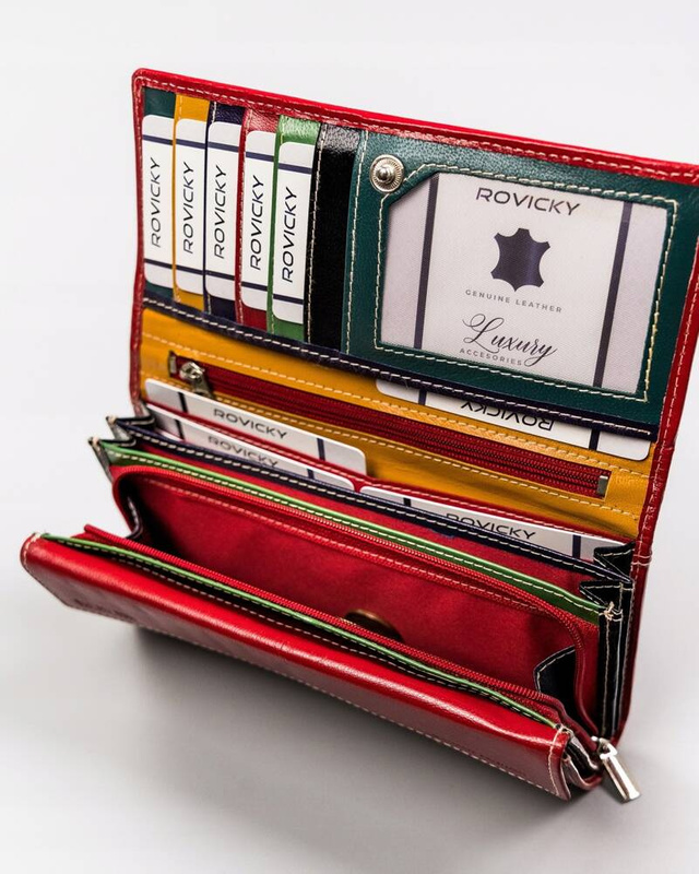 Skórzany damski portfel Rovicky R-RD-12-GCL MULTI2