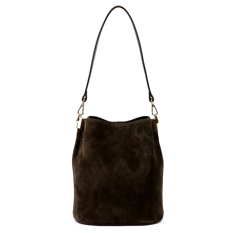 Skórzana Zamszowa damska listonoszka z organizerem torebka przez ramię Luka