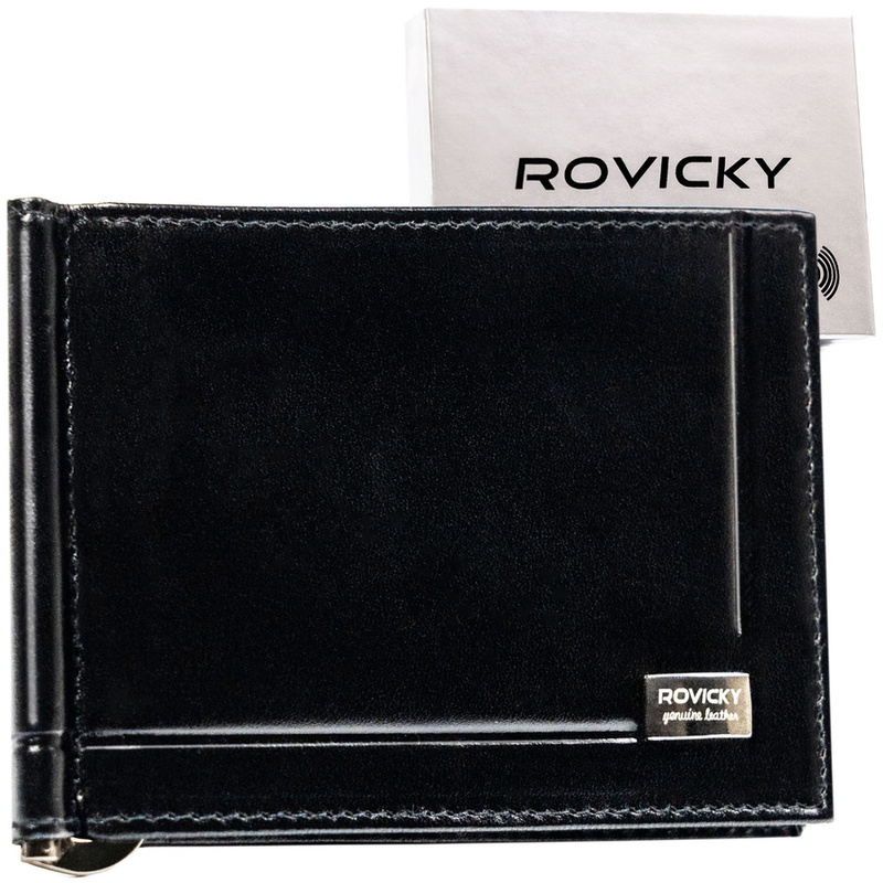 Banknotówka etui na karty skórzane męskie Rovicky