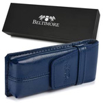 Piórnik Skórzany etui na pióro granatowe Beltimore J03