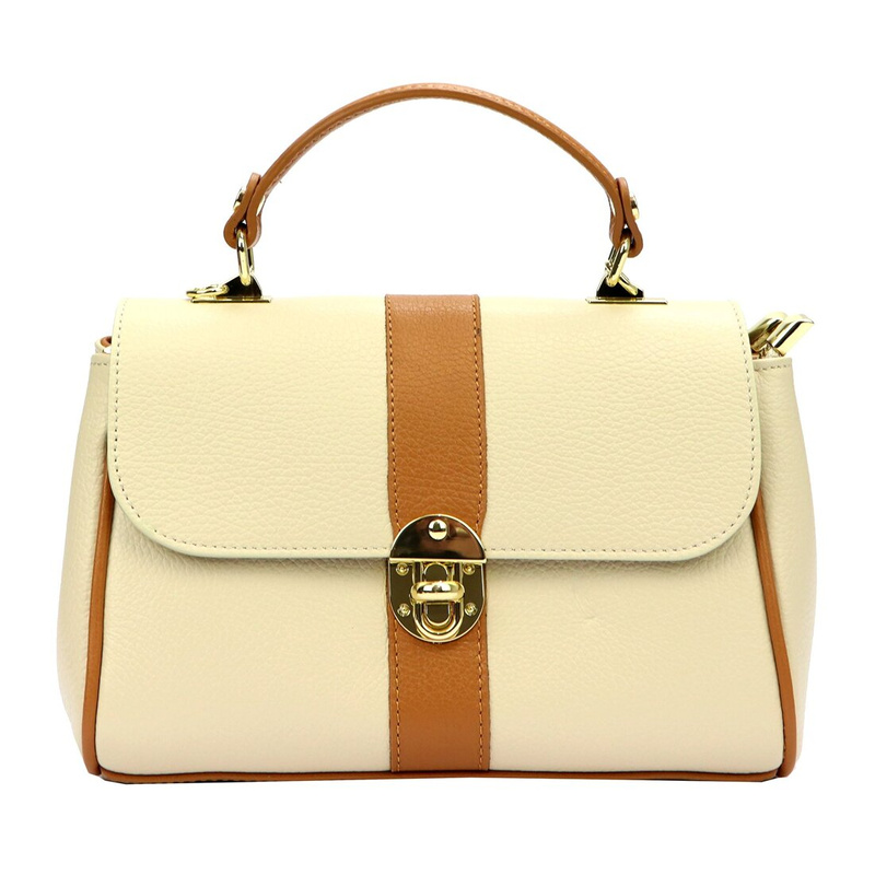 Luka Skórzana damska listonoszka z paskiem z organizerem torebka do ręki