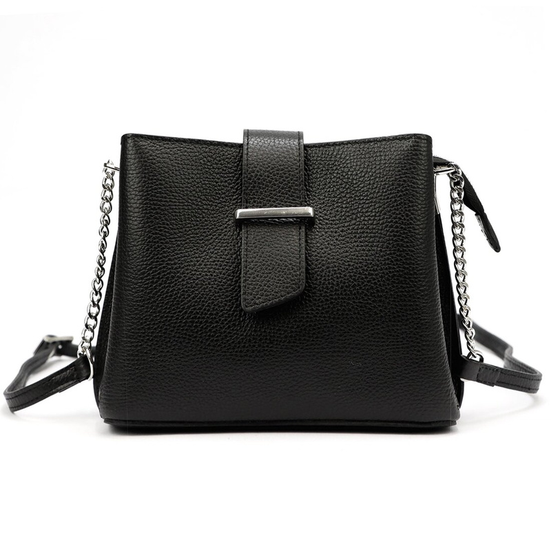 Luka damska listonoszka na ramię skóra naturalna elegancka dwukomorowa