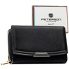 Portfel damski ze skóry ekologicznej w czarnym kolorze wyposażony w system RFID - Peterson