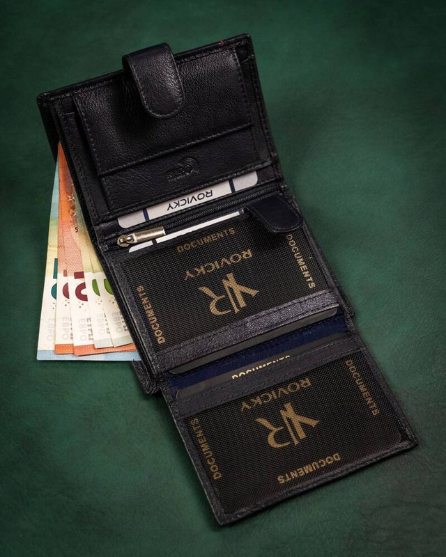 Klasyczny skórzany portfel męski Rovicky z RFID