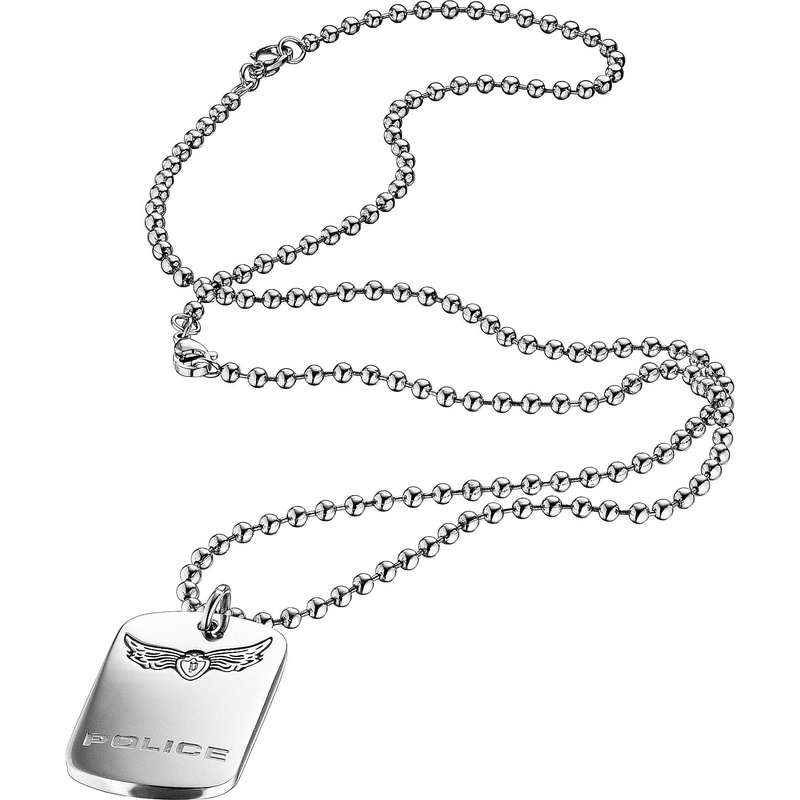 Biżuteria POLICE S14IY01P. Naszyjnik, Kolor srebrny. Mężczyzna.
