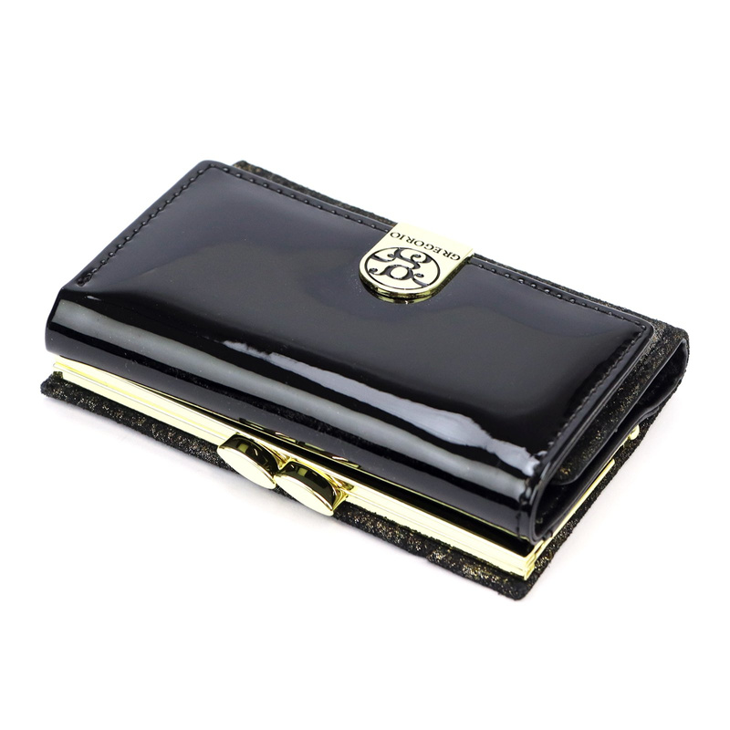 Skórzany damski portfel z elementem skóry węża