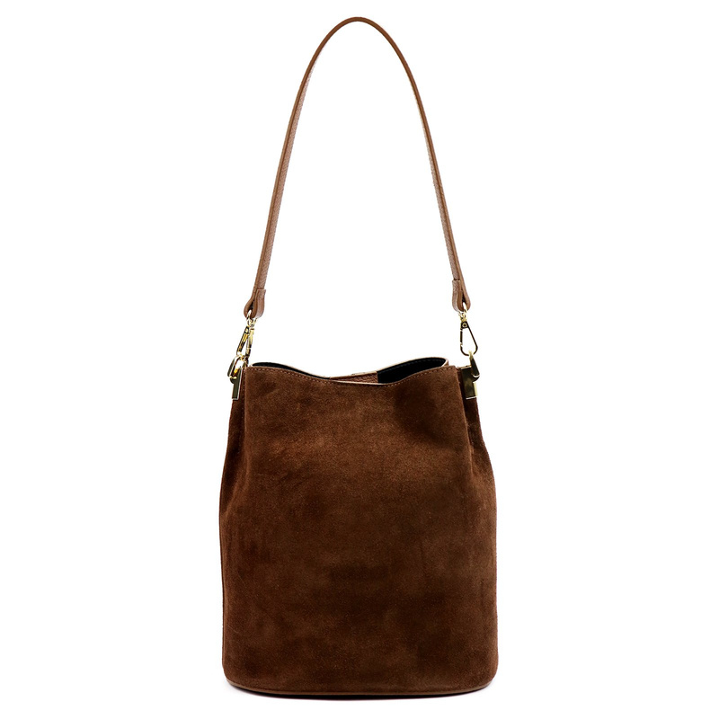 Skórzana Zamszowa damska listonoszka z organizerem torebka przez ramię Luka