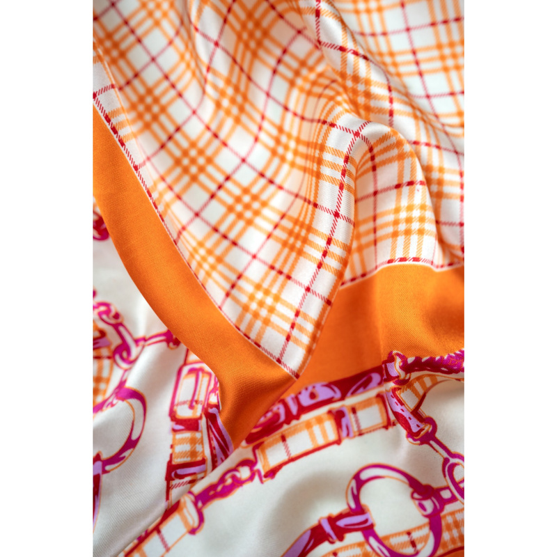 Apaszka Satin Plaid Chain XS