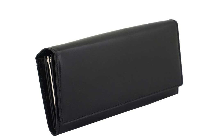 Skórzany portfel damski - Granatowy