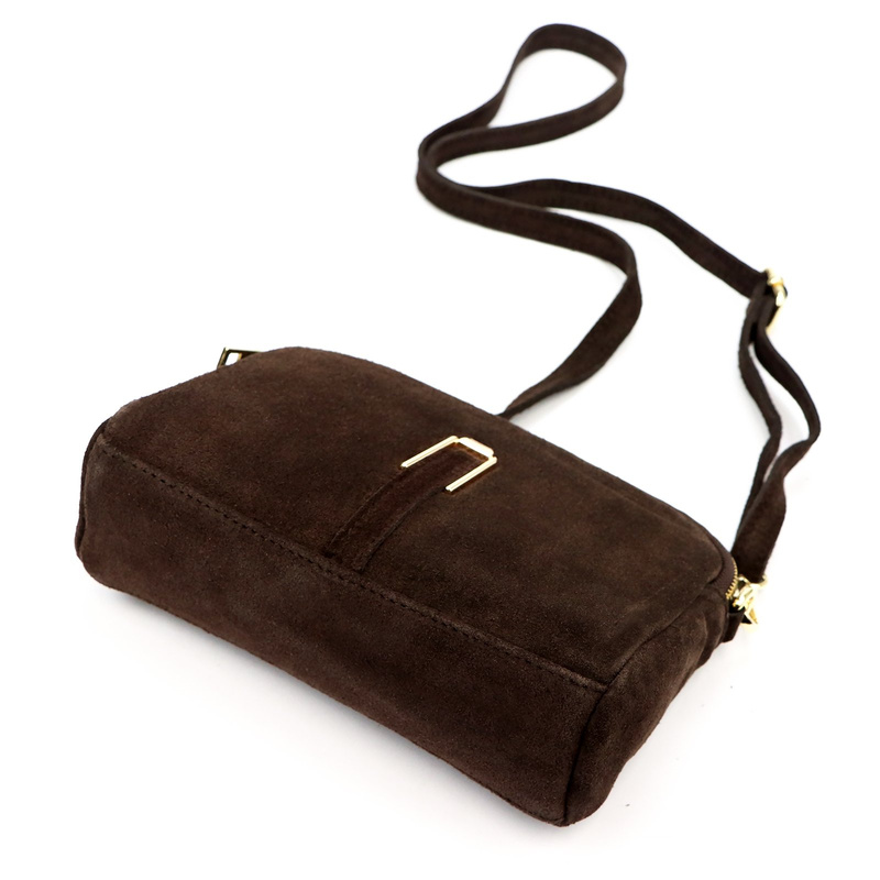 Dwukomorowa damska listonoszka skórzana zamszowa torebka na ramię Luka