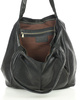 Miękka torba typu shopper skórzana na ramię - MARCO MAZZINI - czarny