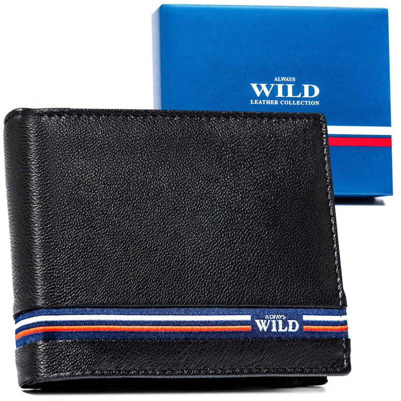 Rozbudowany Skórzany męski portfel Wild z RFID