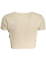 DAMSKI T-SHIRT Z KRÓTKIM RĘKAWEM CALVIN KLEIN BEŻOWY