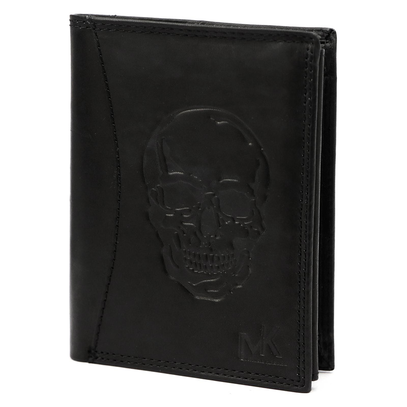 Skórzany męski portfel Money Kepper CDD 5601 SKULL