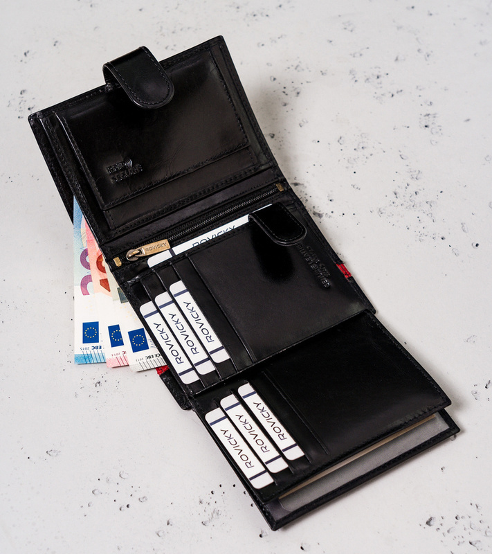 Skórzany męski portfel Rovicky N62L-RVTP RFID