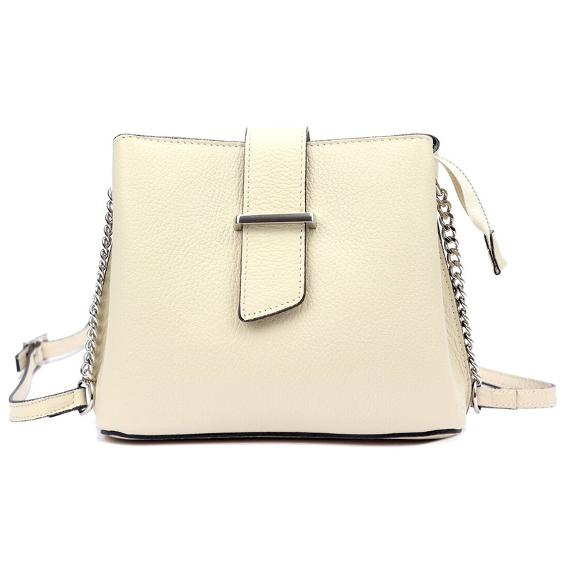 Luka damska listonoszka na ramię skóra naturalna elegancka dwukomorowa