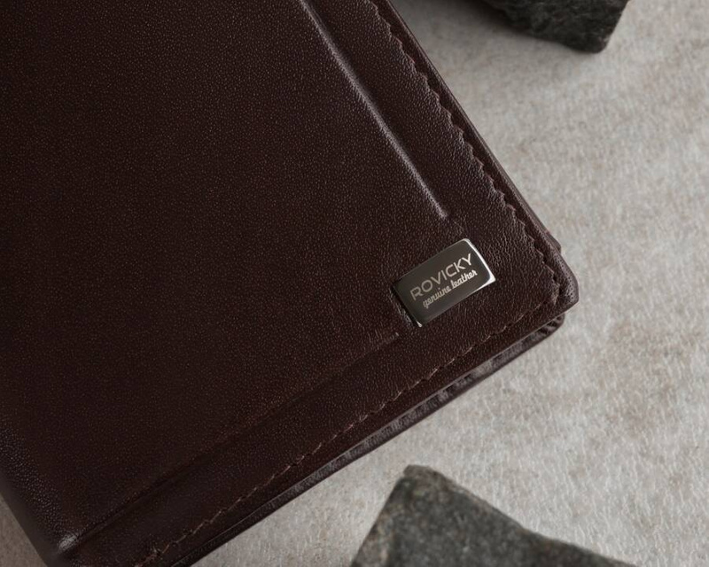 Skórzany męski portfel Rovicky PC-104-BAR RFID