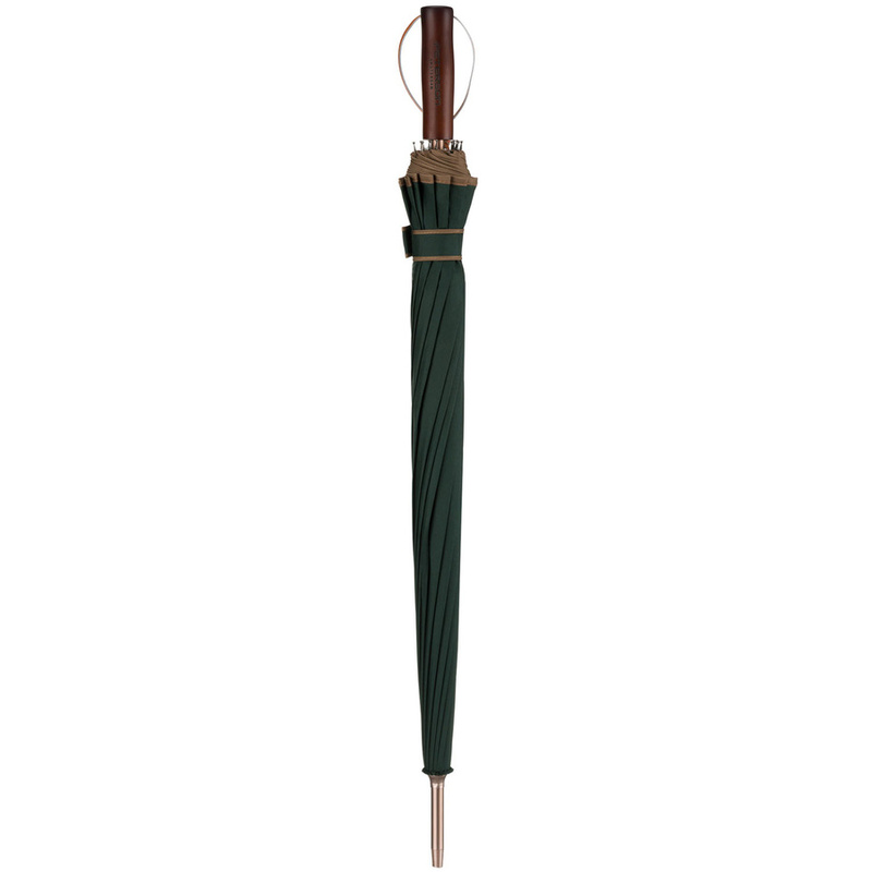 Elegancki, zielony parasol z dużą czaszą - Peterson