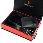 Męski zestaw prezentowy skórzany portfel i pasek